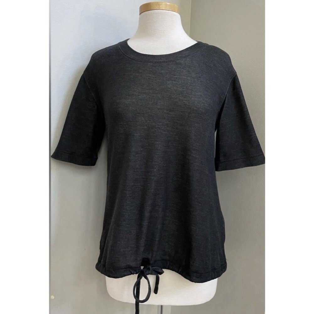 Banana Republic Healthered Charcoal Drawstring-Hem Top~Small